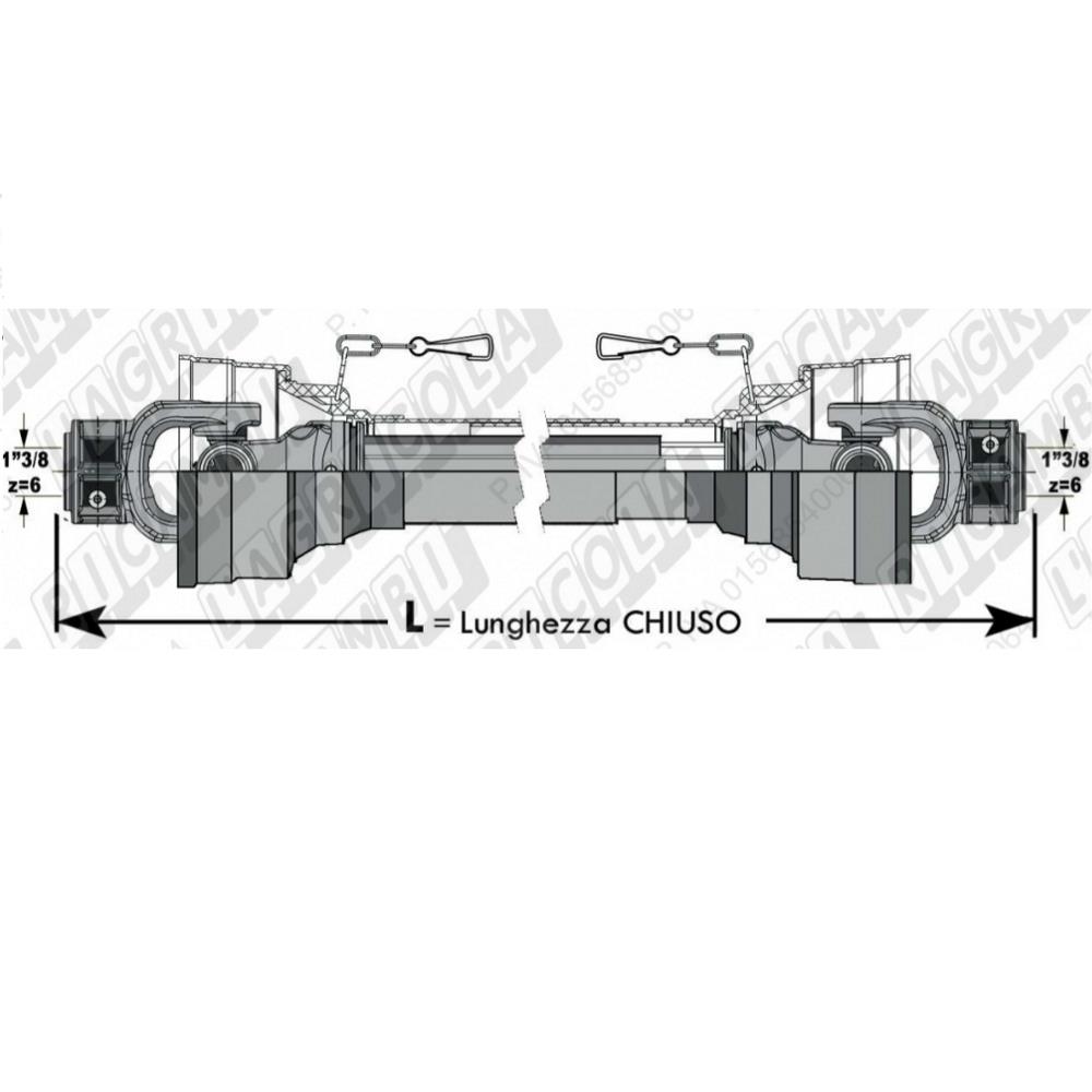 Albero cardanico completo T10 - L=1200