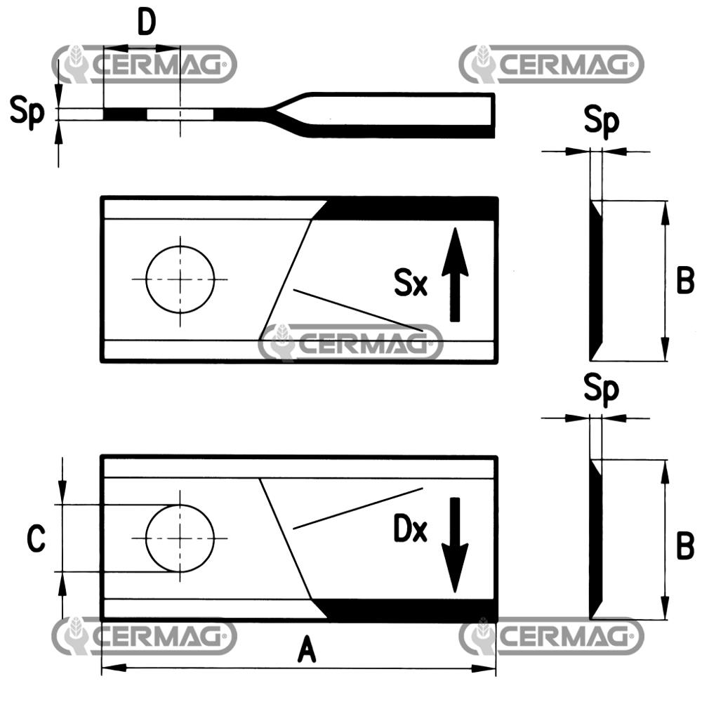 Coltello per falciatrice