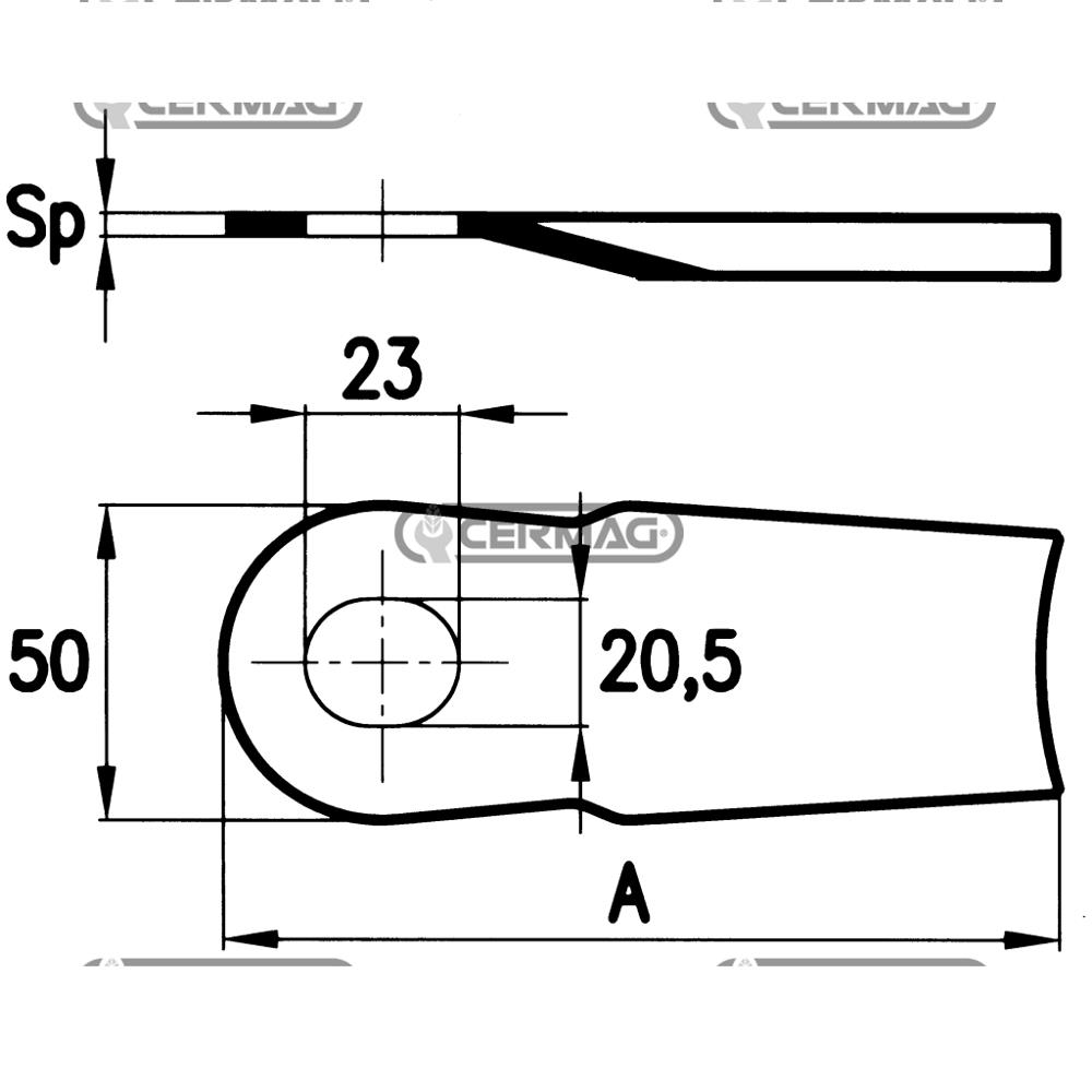Coltello per falciatrice