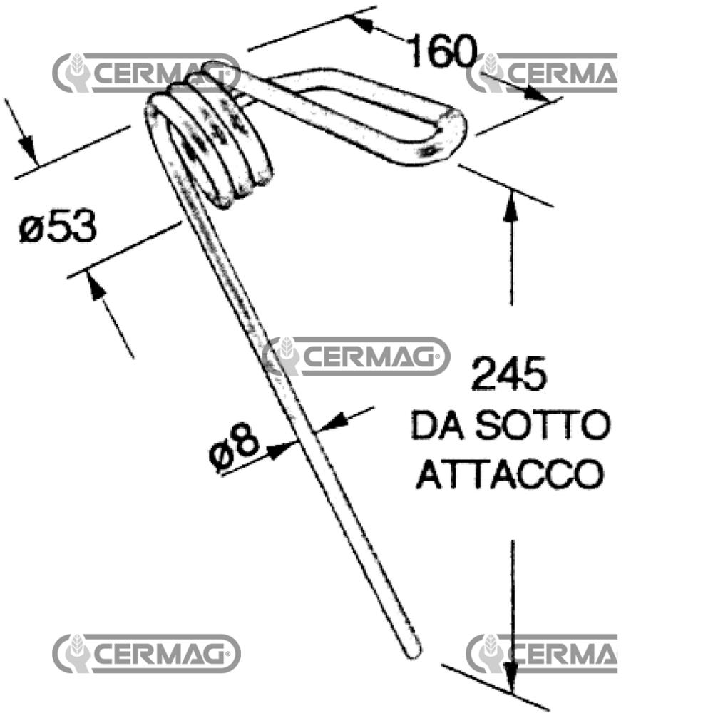 Dente anteriore chiuso per seminatrice