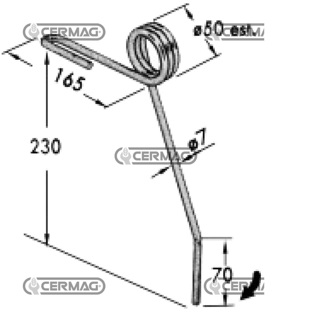 Dente per seminatrice tipo corto 