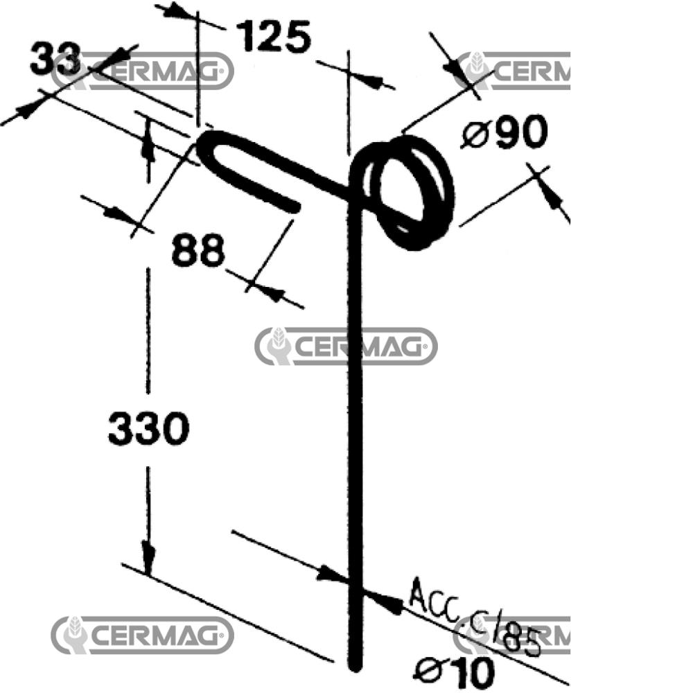 Dente per seminatrice tipo corto