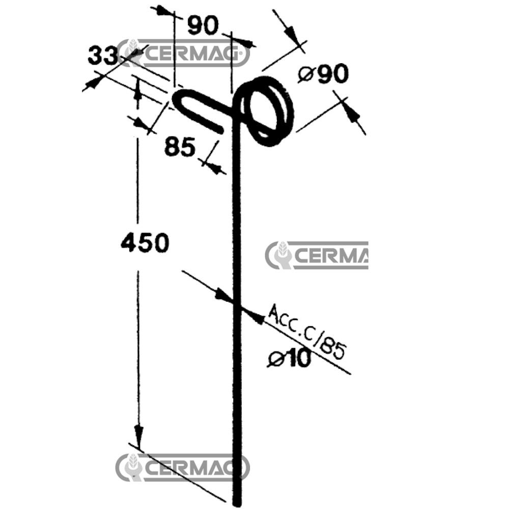 Dente per seminatrice tipo lungo 