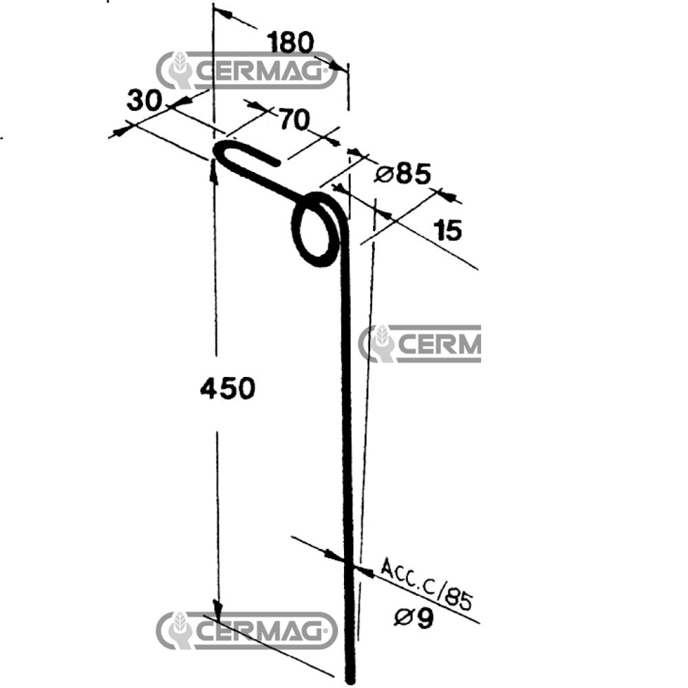 Dente per seminatrice