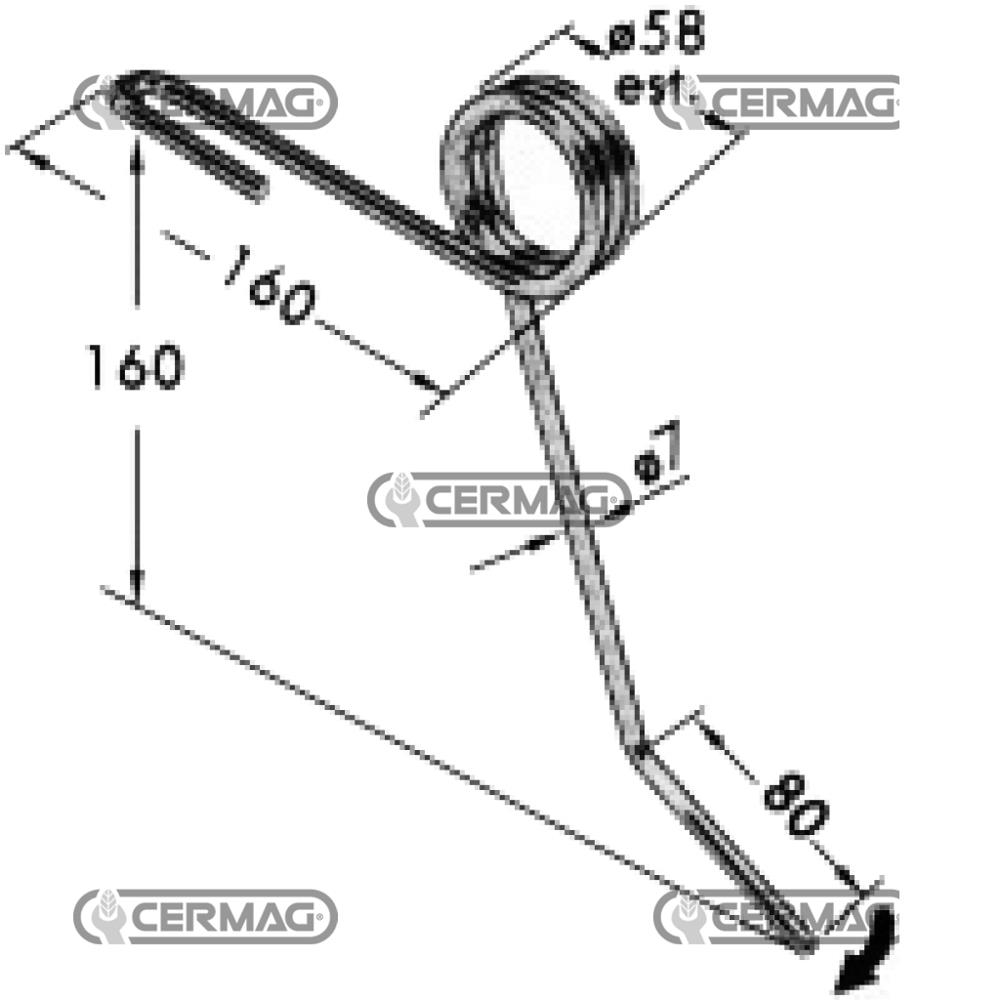 Dente posteriore per seminatrice