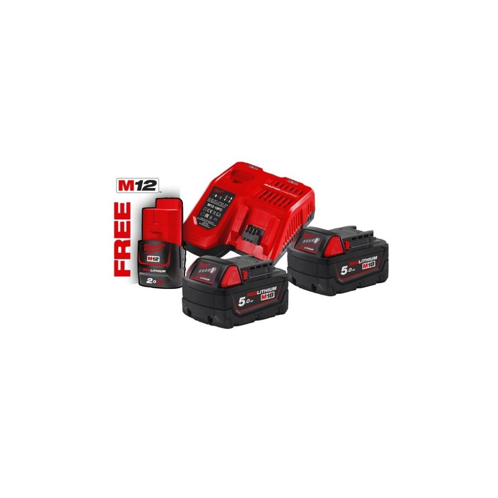 Energy Kit M18™ 2 x 5.0 Ah (18V) + 1 x 2 Ah (12V) Extra