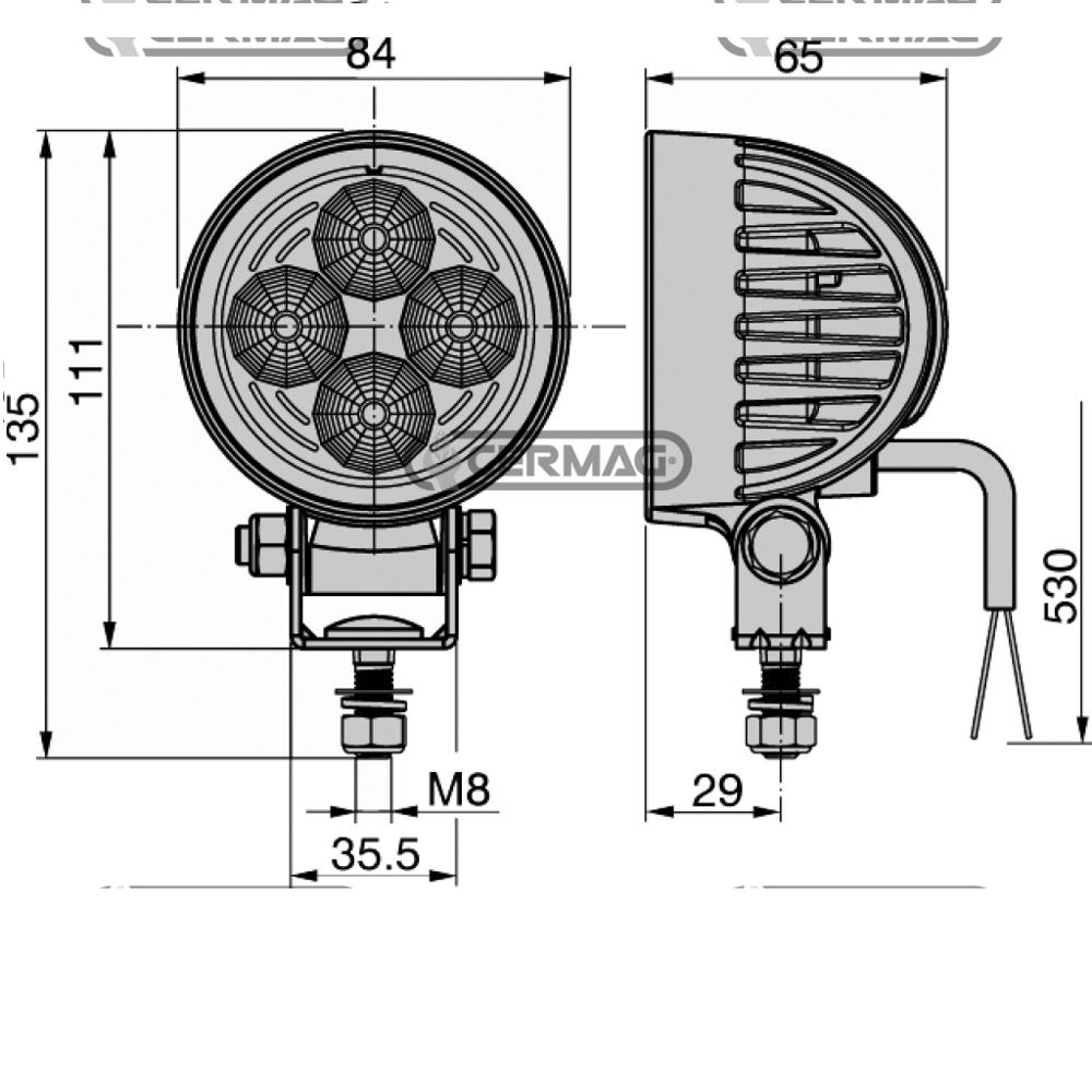 Faro da lavoro a 4 led