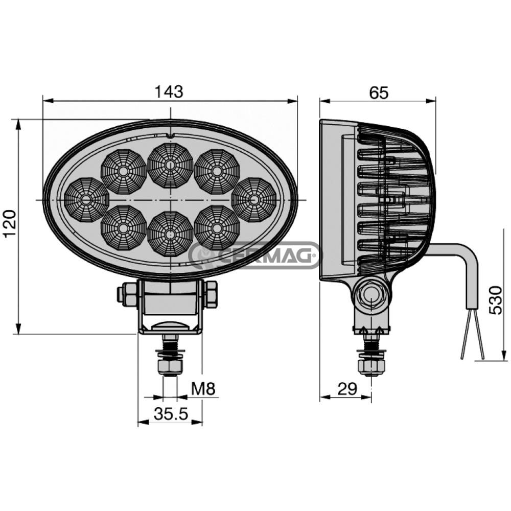 Faro da lavoro a 8 led