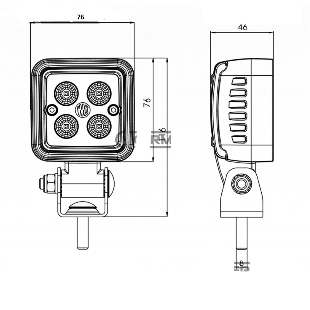 Faro da lavoro LED 12/70V BLU