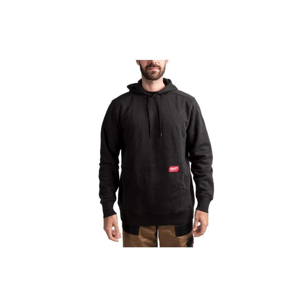 Felpa con cappuccio di peso medio nera L