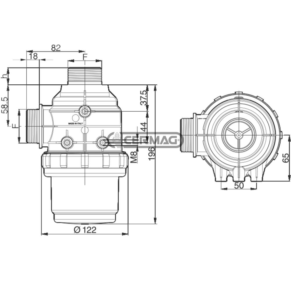 Filtro aspirazione senza valvola 160l