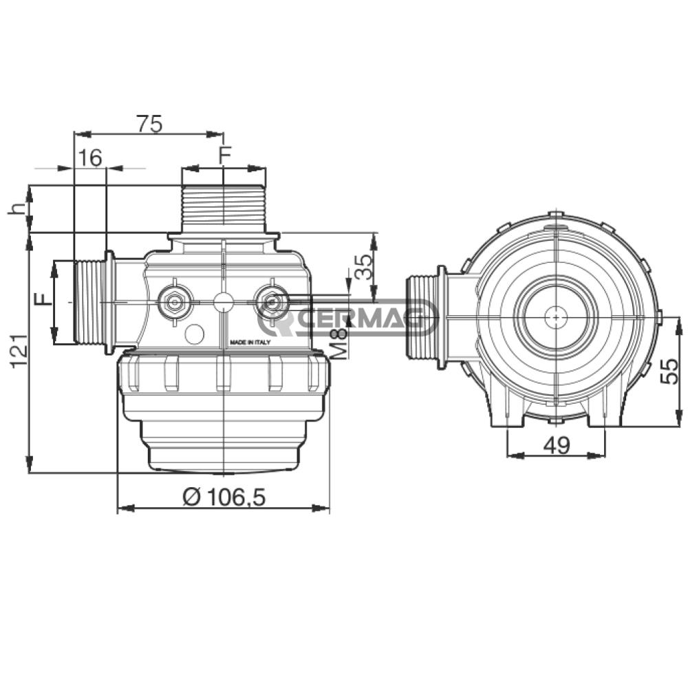 Filtro aspirazione senza valvola