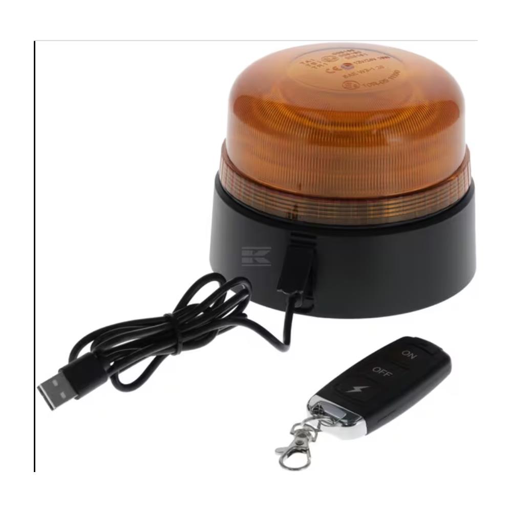 Girofaro LED con telecomando, ricaricabile 19W