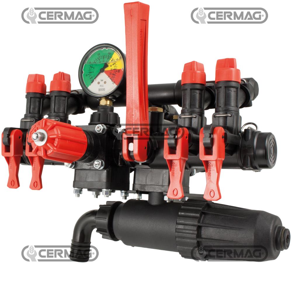 Gruppo di comando con filtro e ritorno calibrato