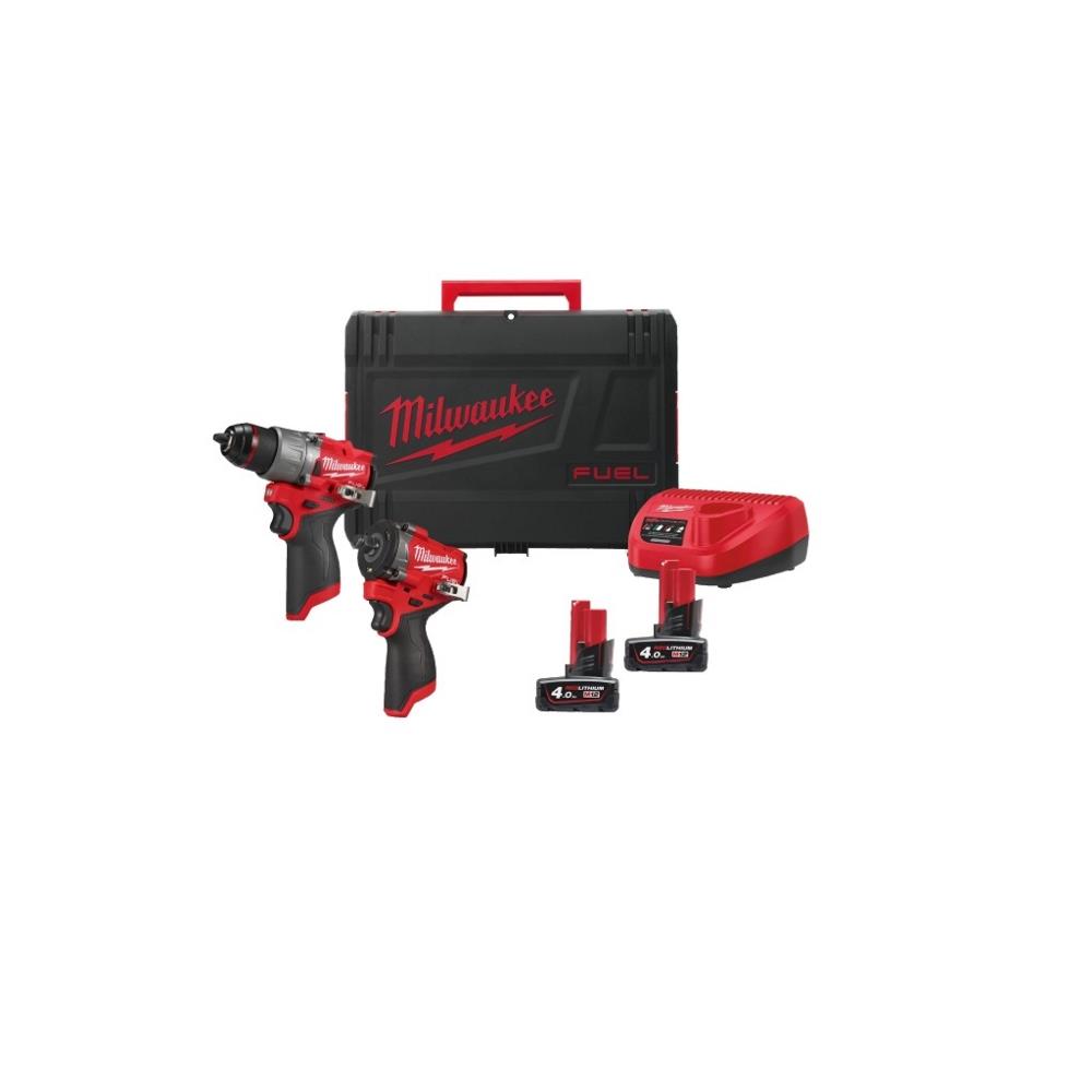 Kit M12 FUEL™ Trapano con percussione + Avvitatore ad impulsi ½″ F (12V)