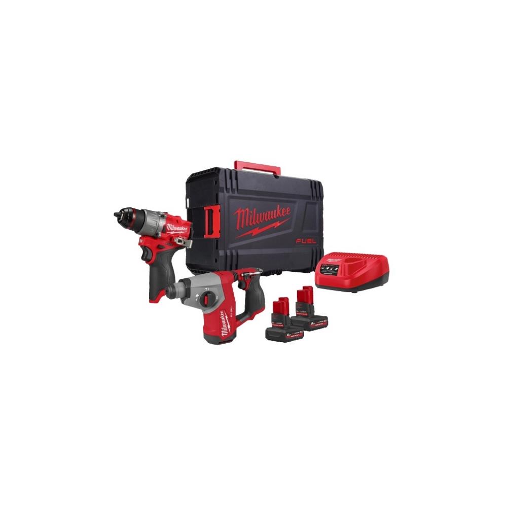 Kit M12 FUEL™ Trapano con percussione + Tassellatore compatto (12V)