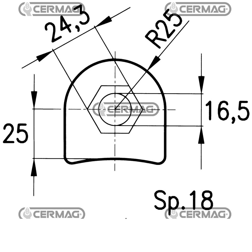 Kit supporto mazza per trincia d.16,5mm