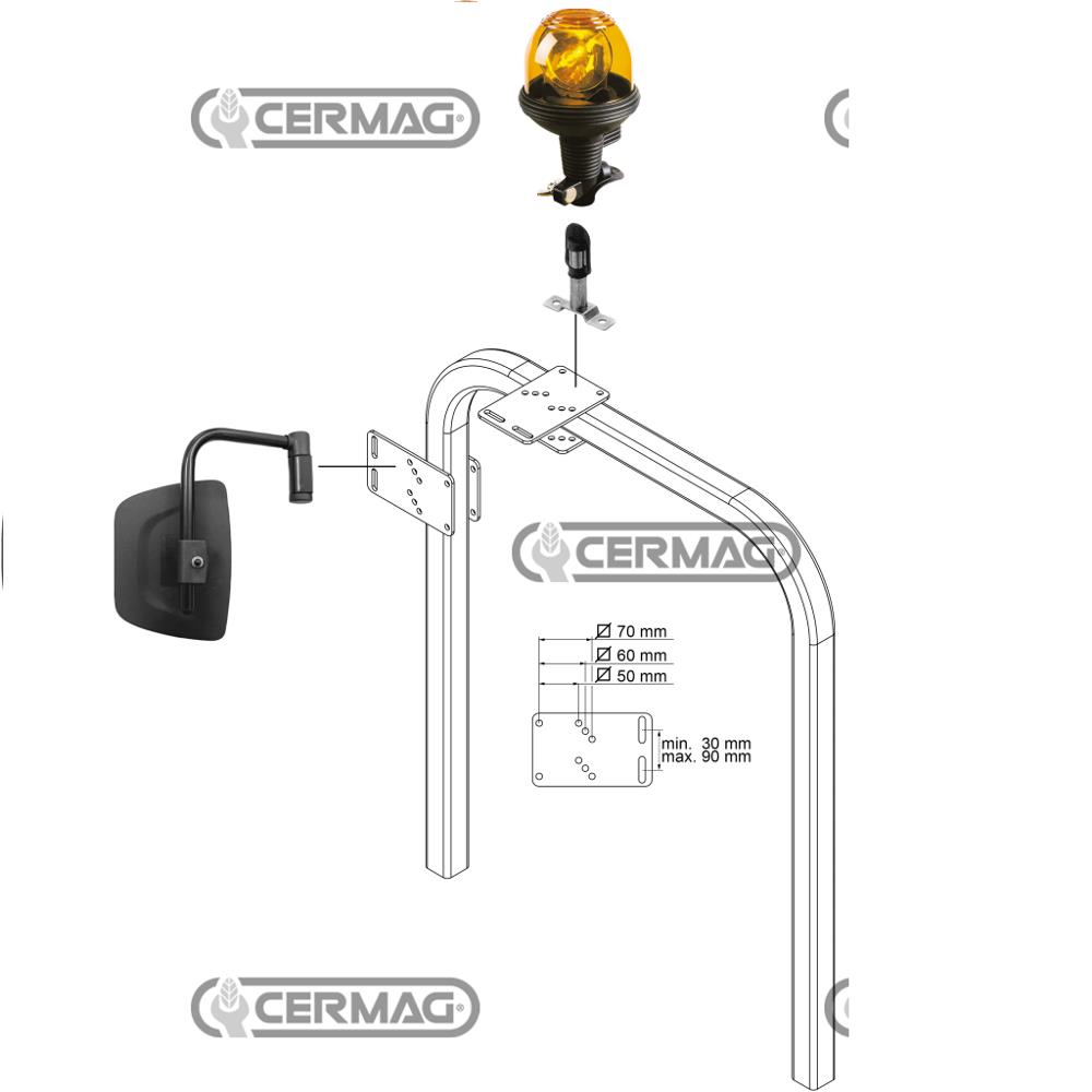 Kit supporto per girofari