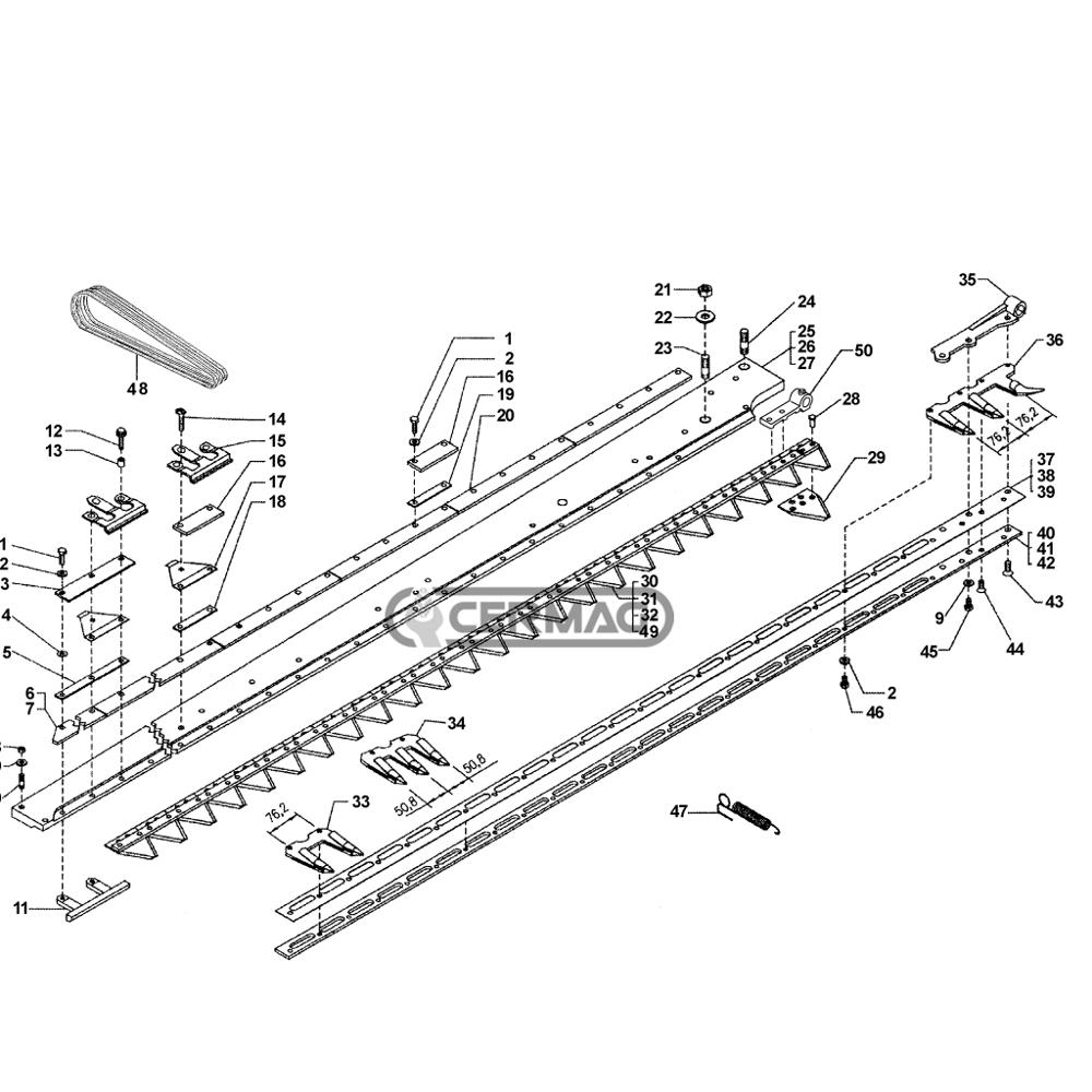 Lama barra falciante