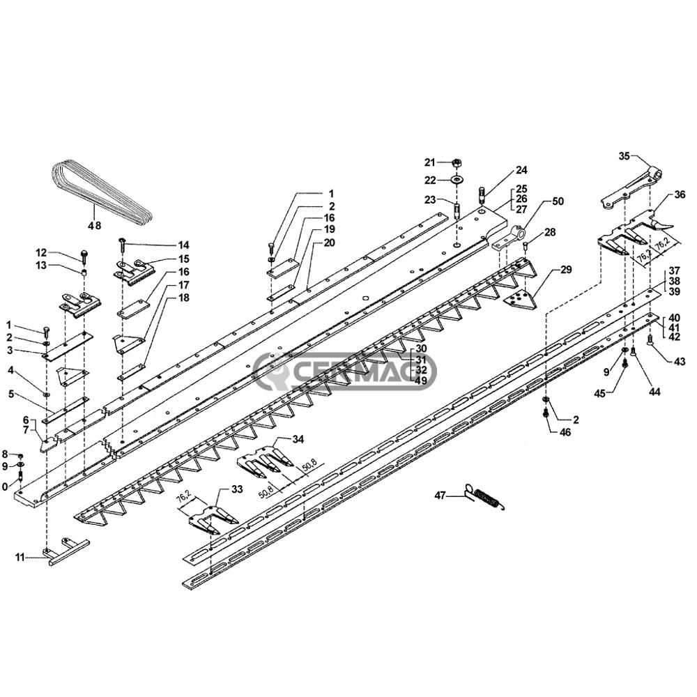 Lama barra falciante
