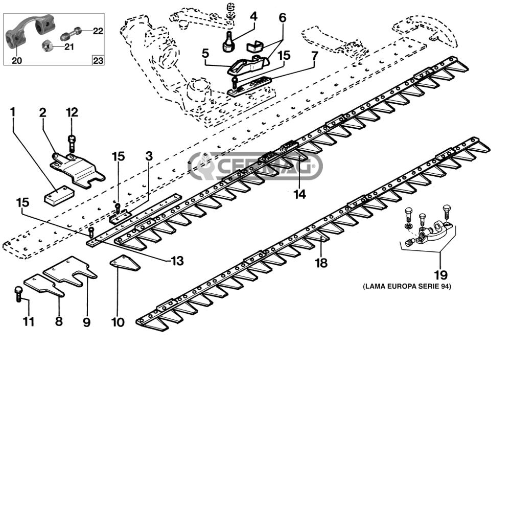 Lama barra falciante