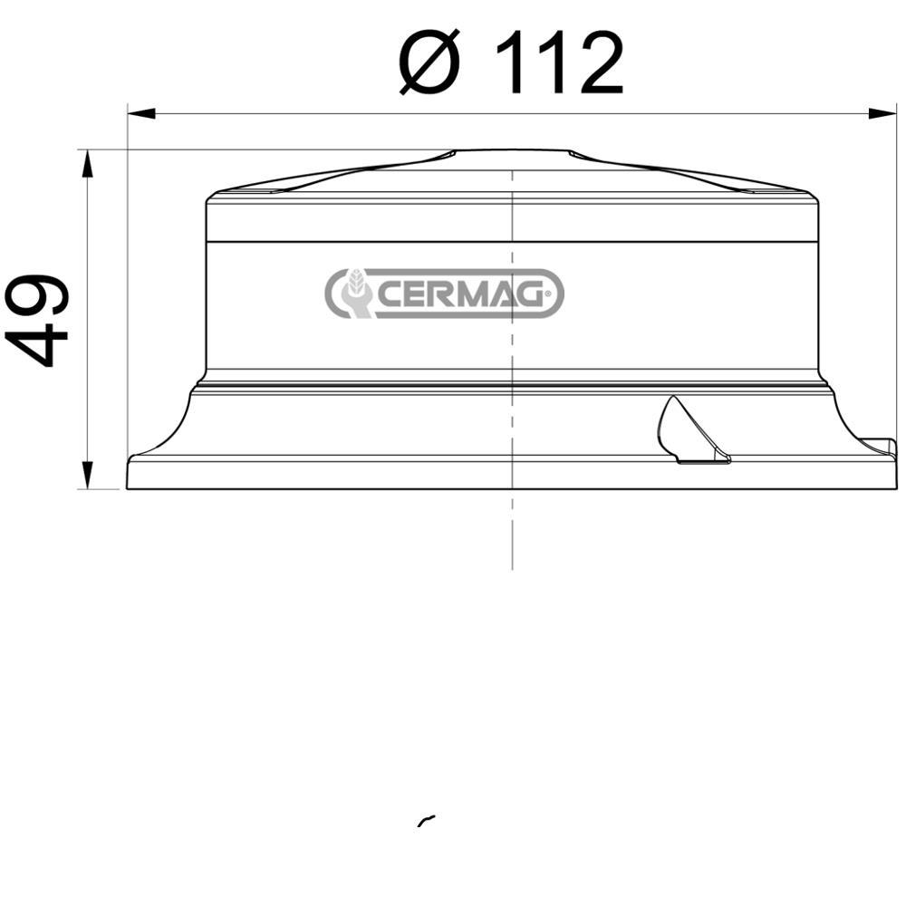 Lampada flash a led 12/24 a base piana con fissaggio a 3 viti 