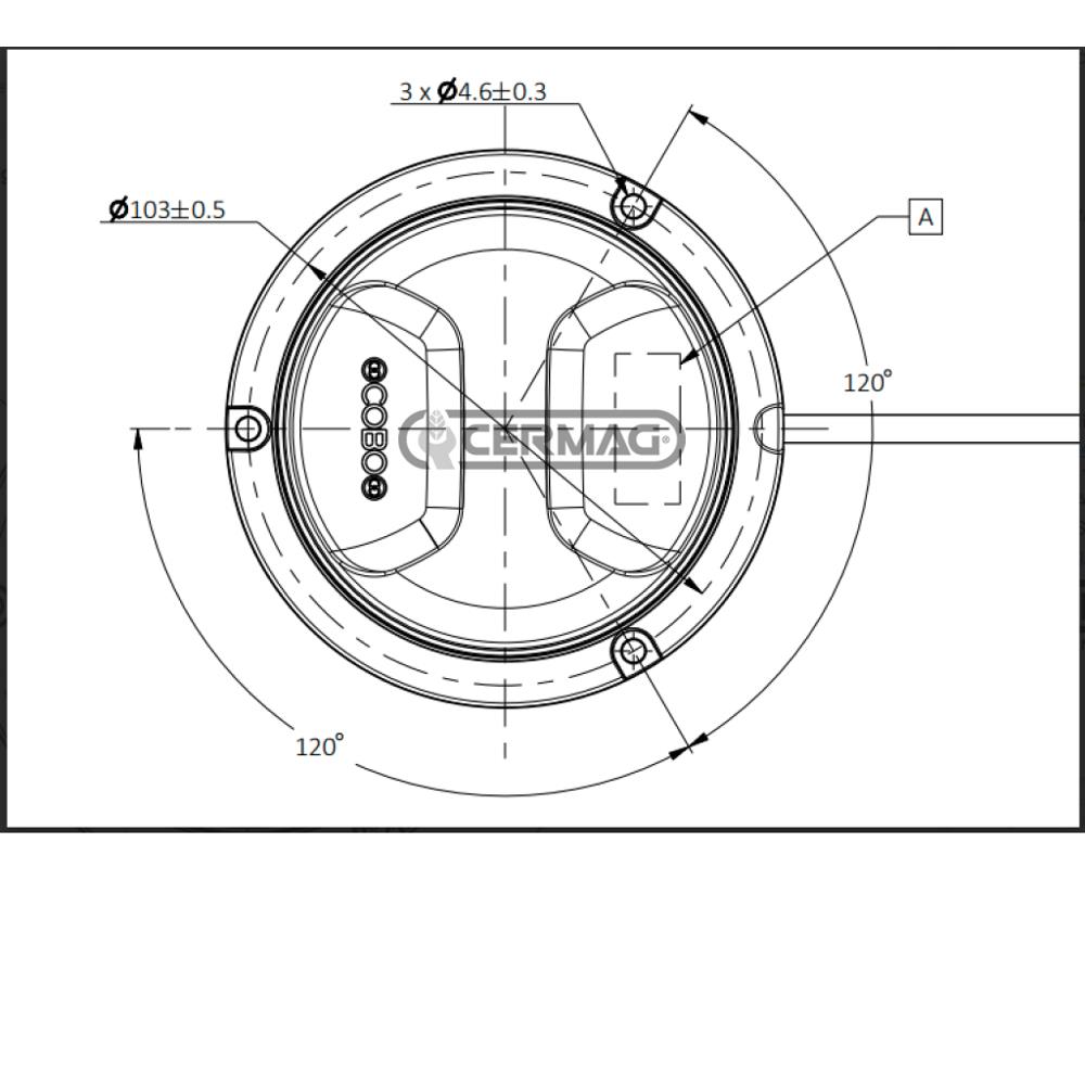 Lampada flash a led 12/24 a base piana con fissaggio a 3 viti 