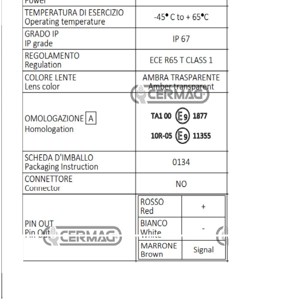 Lampada flash a led 12/24 a base piana con fissaggio a 3 viti 