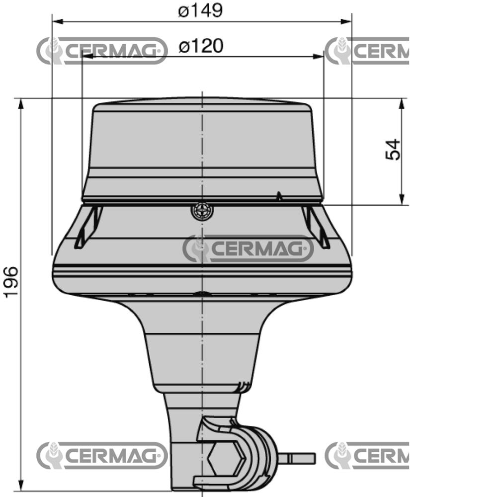 Lampada rotante a led 12/24V ad asta flessibile Cobo