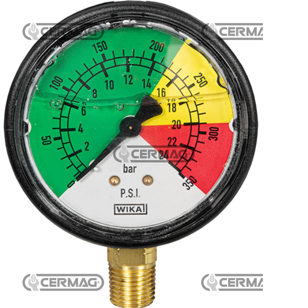 Manometro alla glicerina con gradazione da 1 Bar 0-25