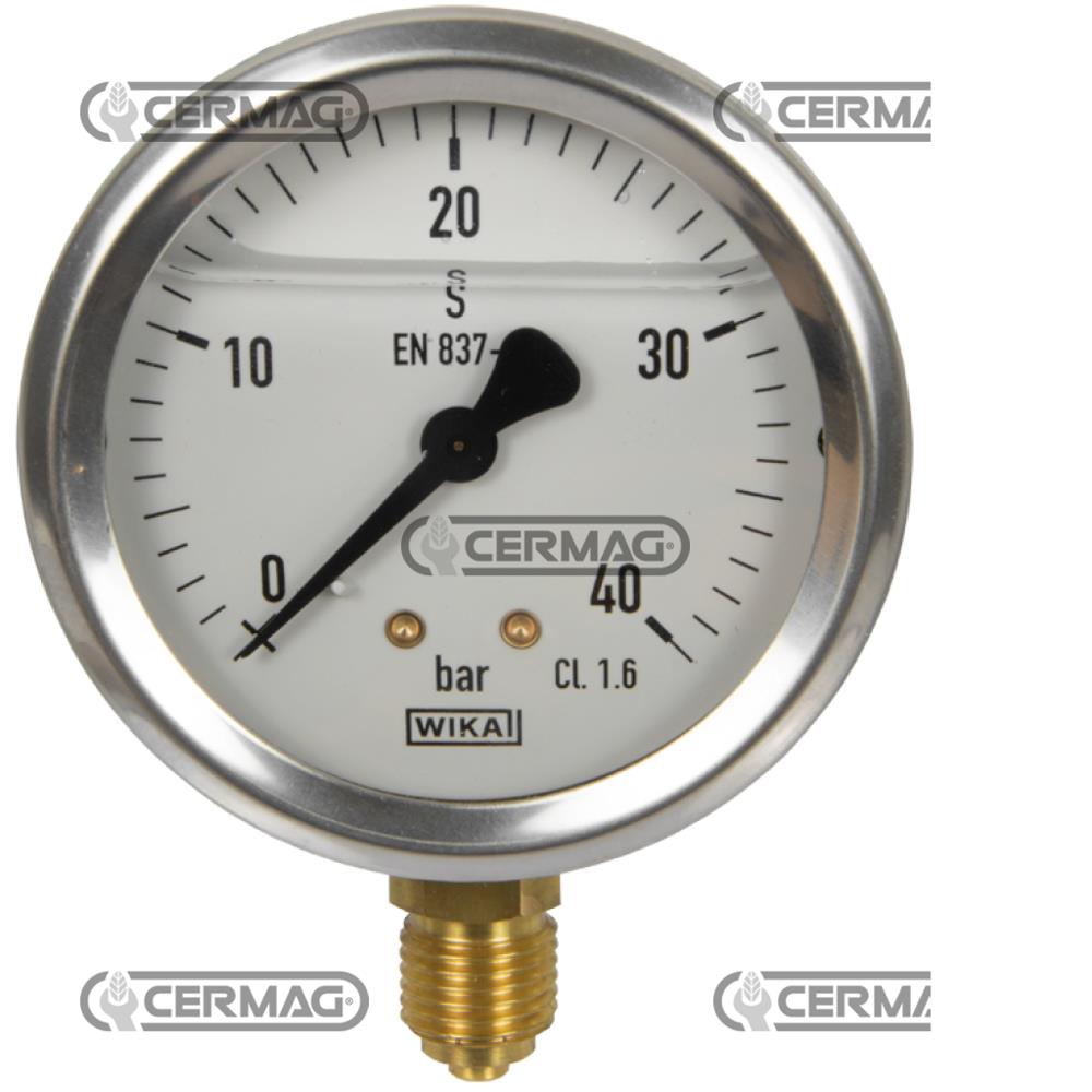 Manometro alla glicerina con gradazione da 1 Bar