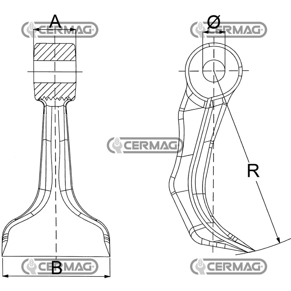 Mazza per trincia BERTI d. 20,5mm