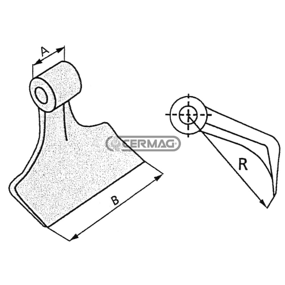 Mazza per trincia CALDERONI d.14,5mm