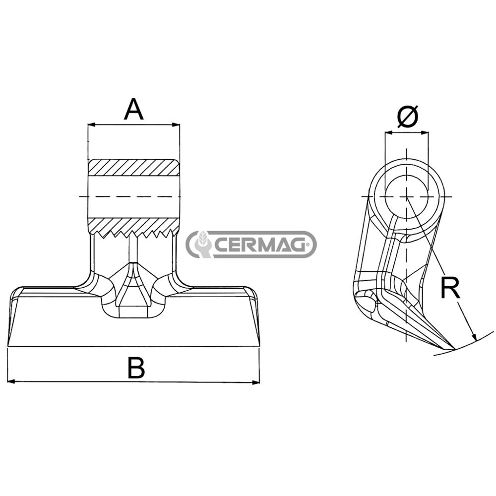 Mazza per trincia FALC d. 25,5mm