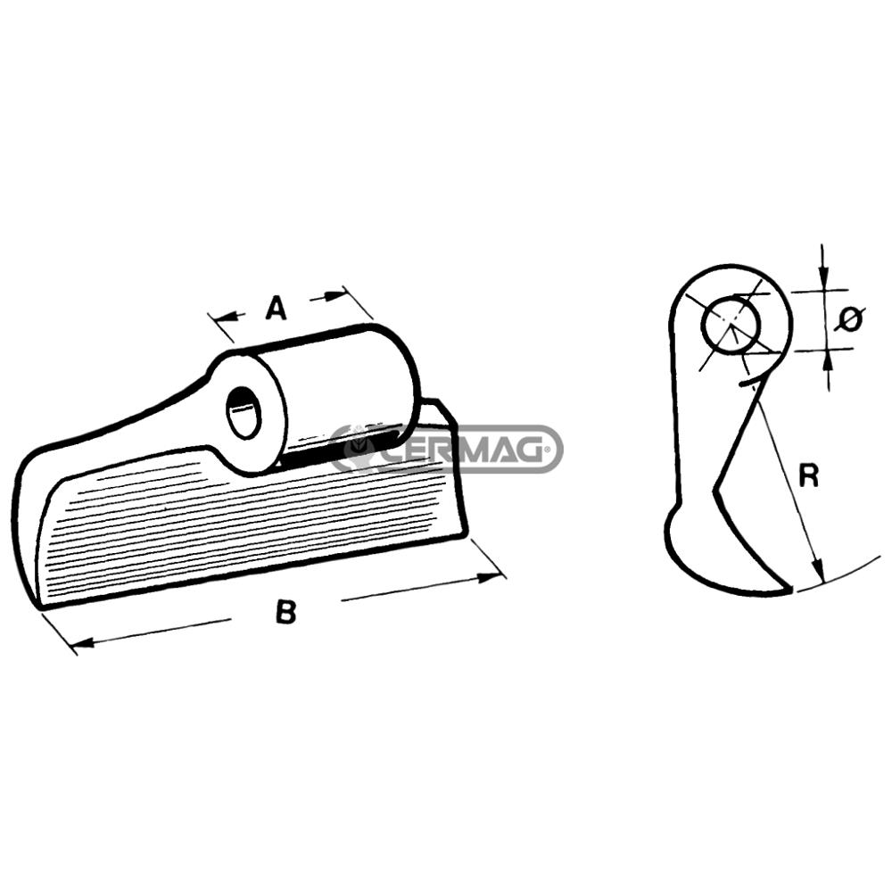Mazza per trincia Faustini d.20,5