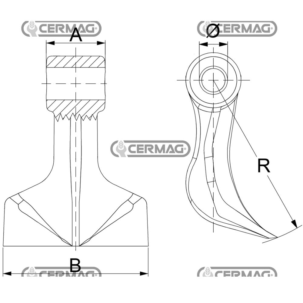 Mazza per trincia FEEMAC d.25,5mm
