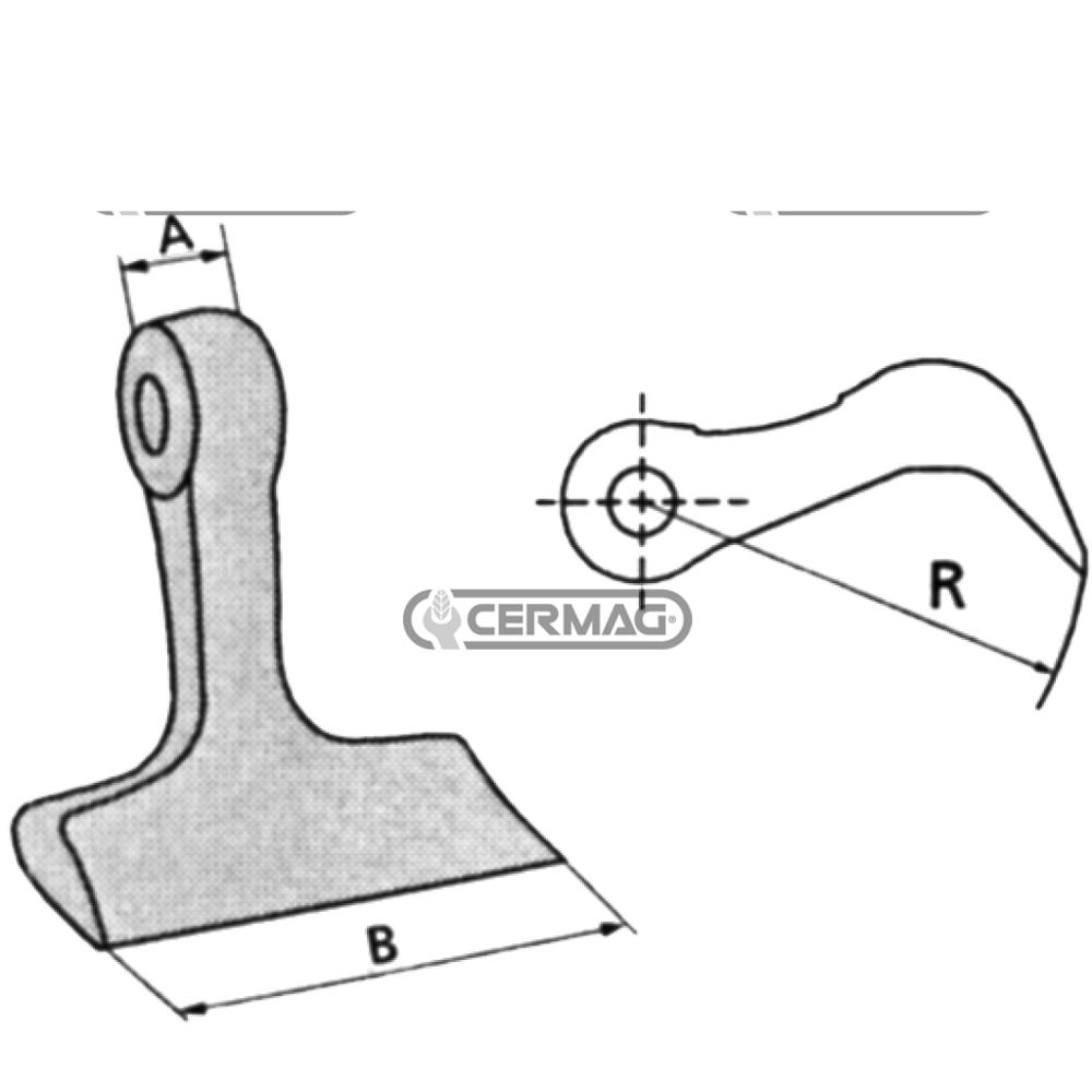 Mazza per trincia FERRI d.16,5mm