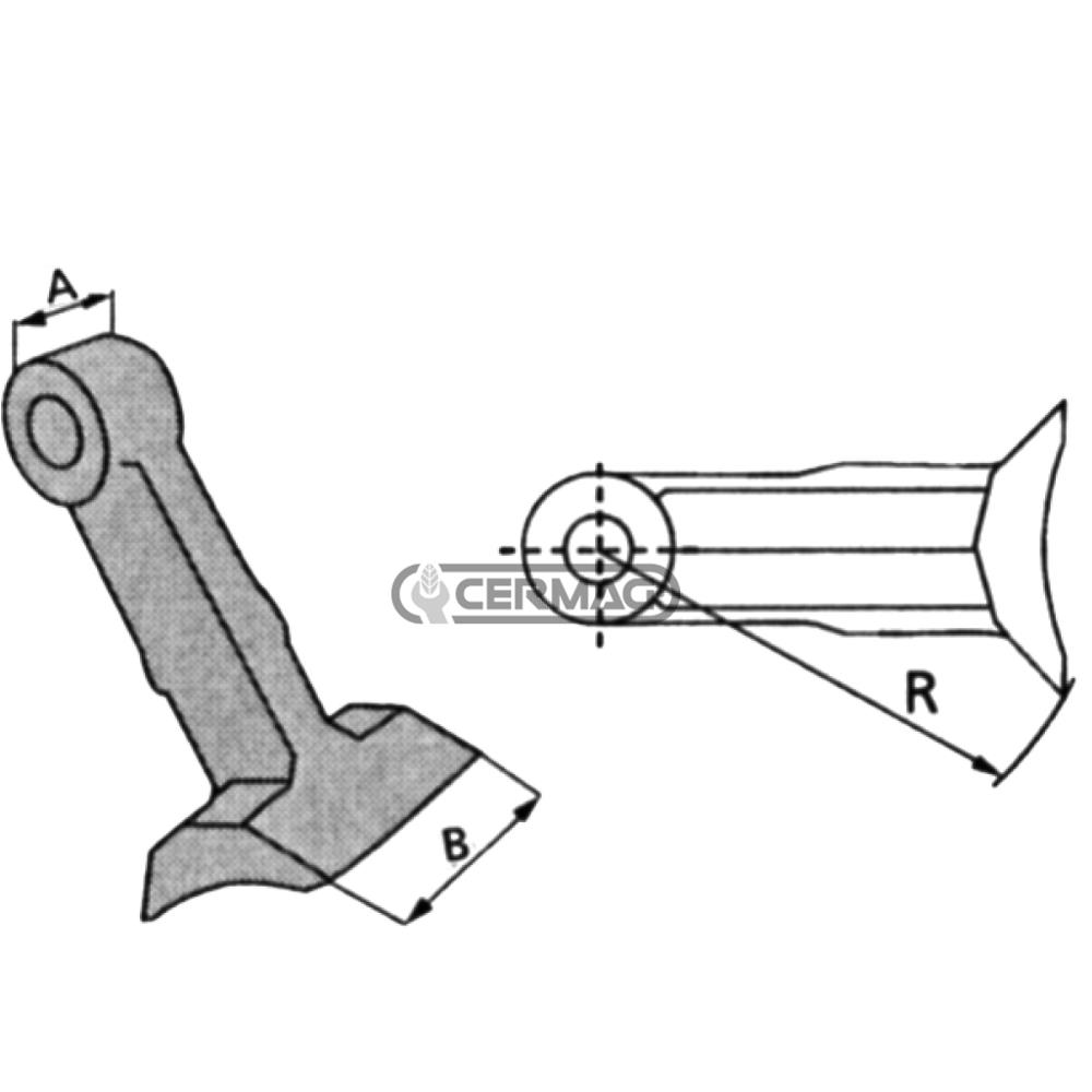 Mazza per trincia FERRI d.16,5mm