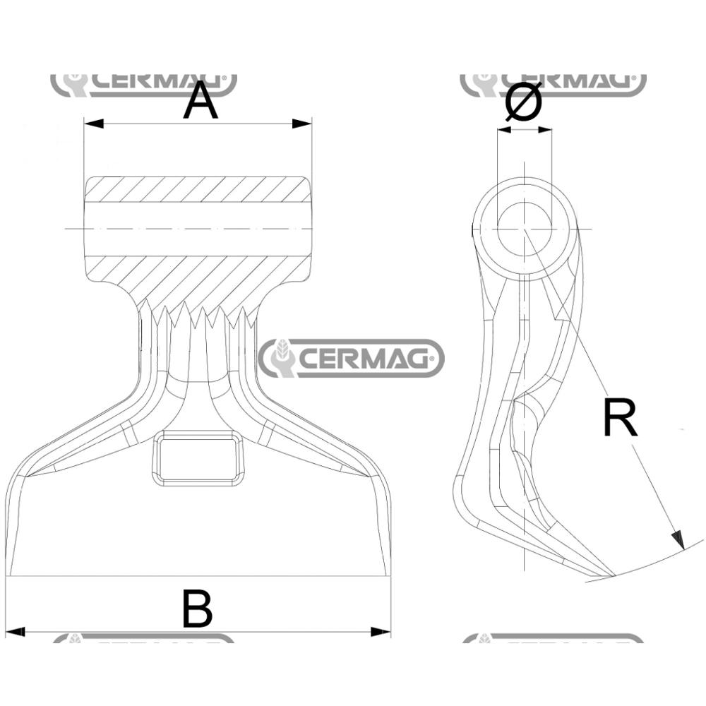 Mazza per trincia FERRI d.16,5mm