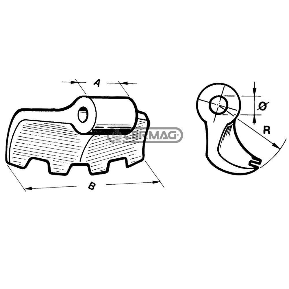 Mazza per trincia FISHER d. 16,5 mm