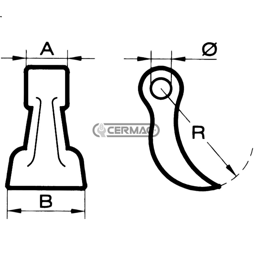 Mazza per trincia GRIMASTER d.14,5mm