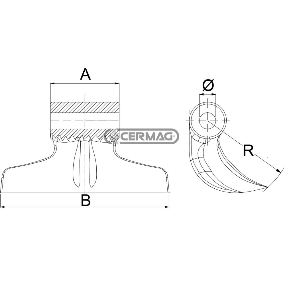 Mazza per trincia HMF d.205mm