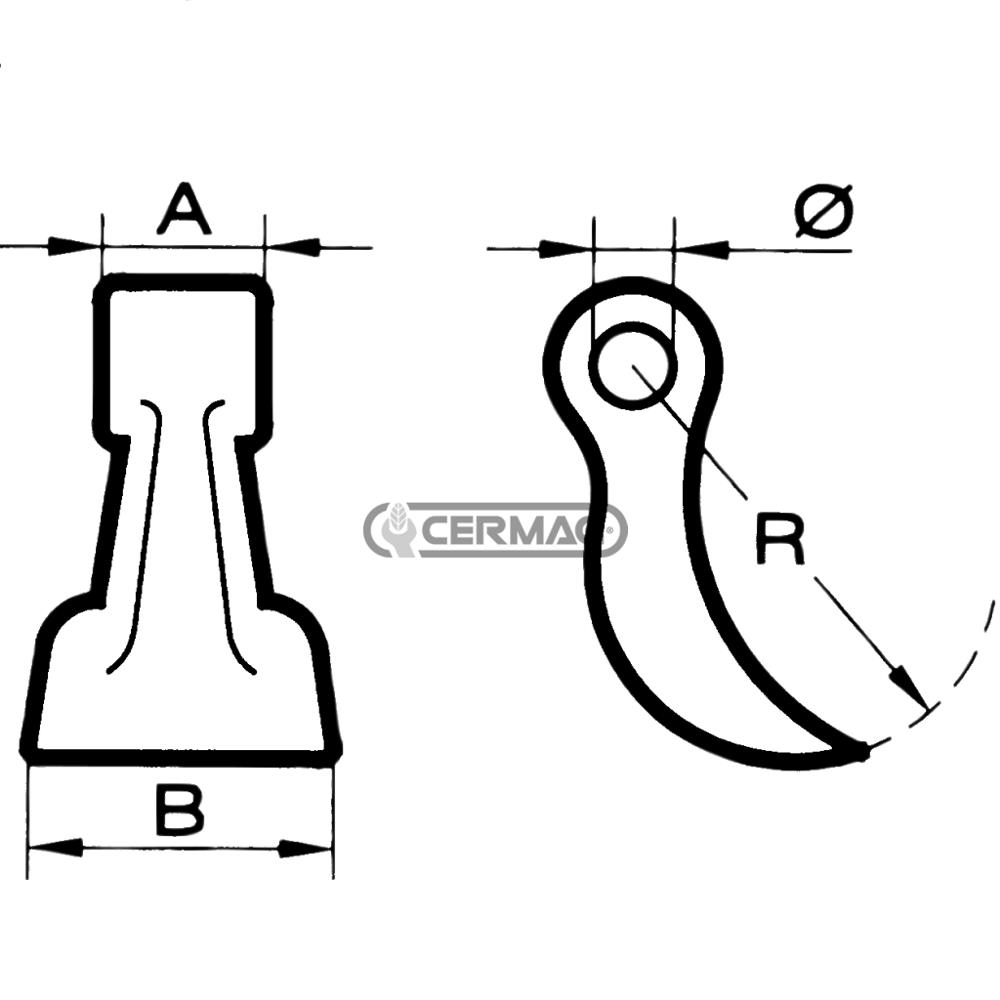 Mazza per trincia MASCHIO d. 25,5mm