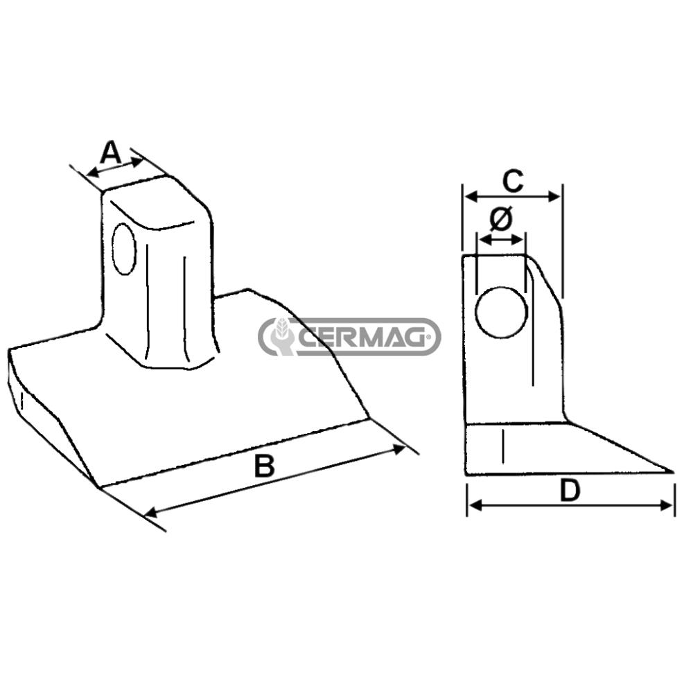 Mazza per trincia MERITANO d.16,5mm