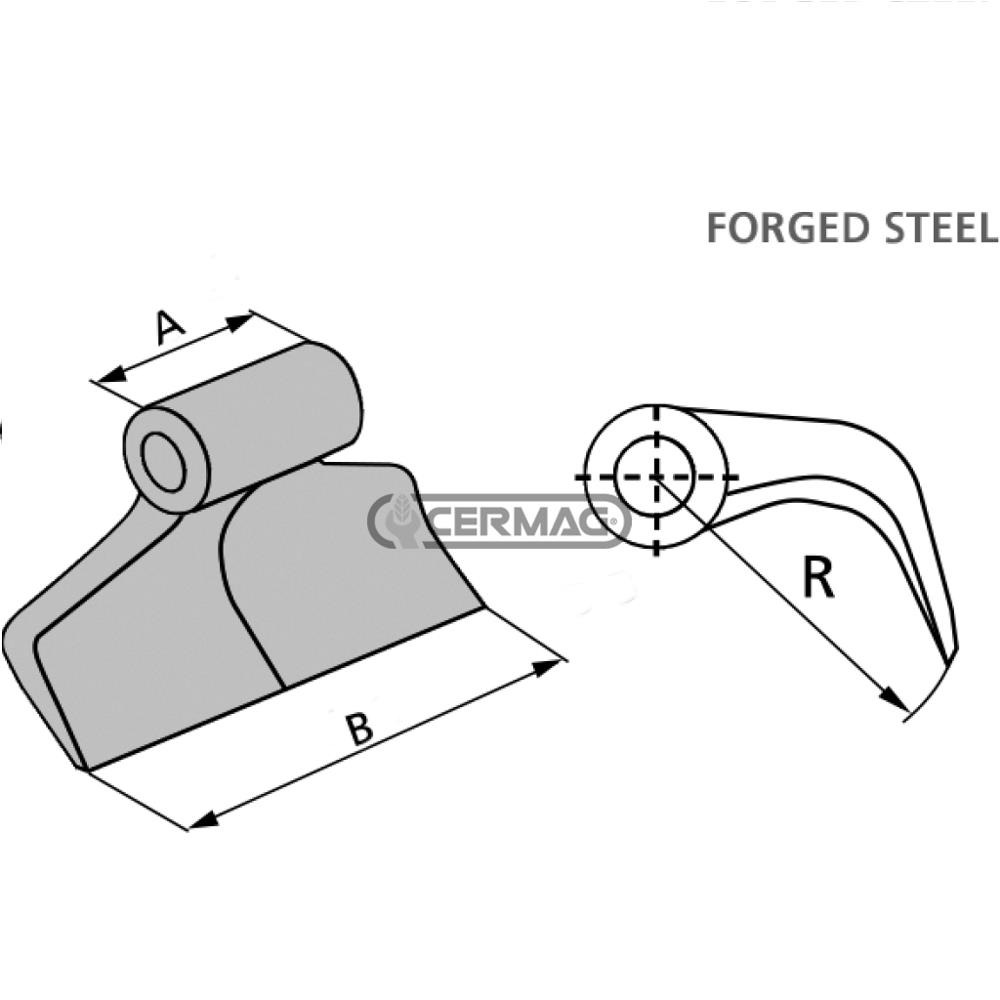 Mazza per trincia NIUBO d.23 mm