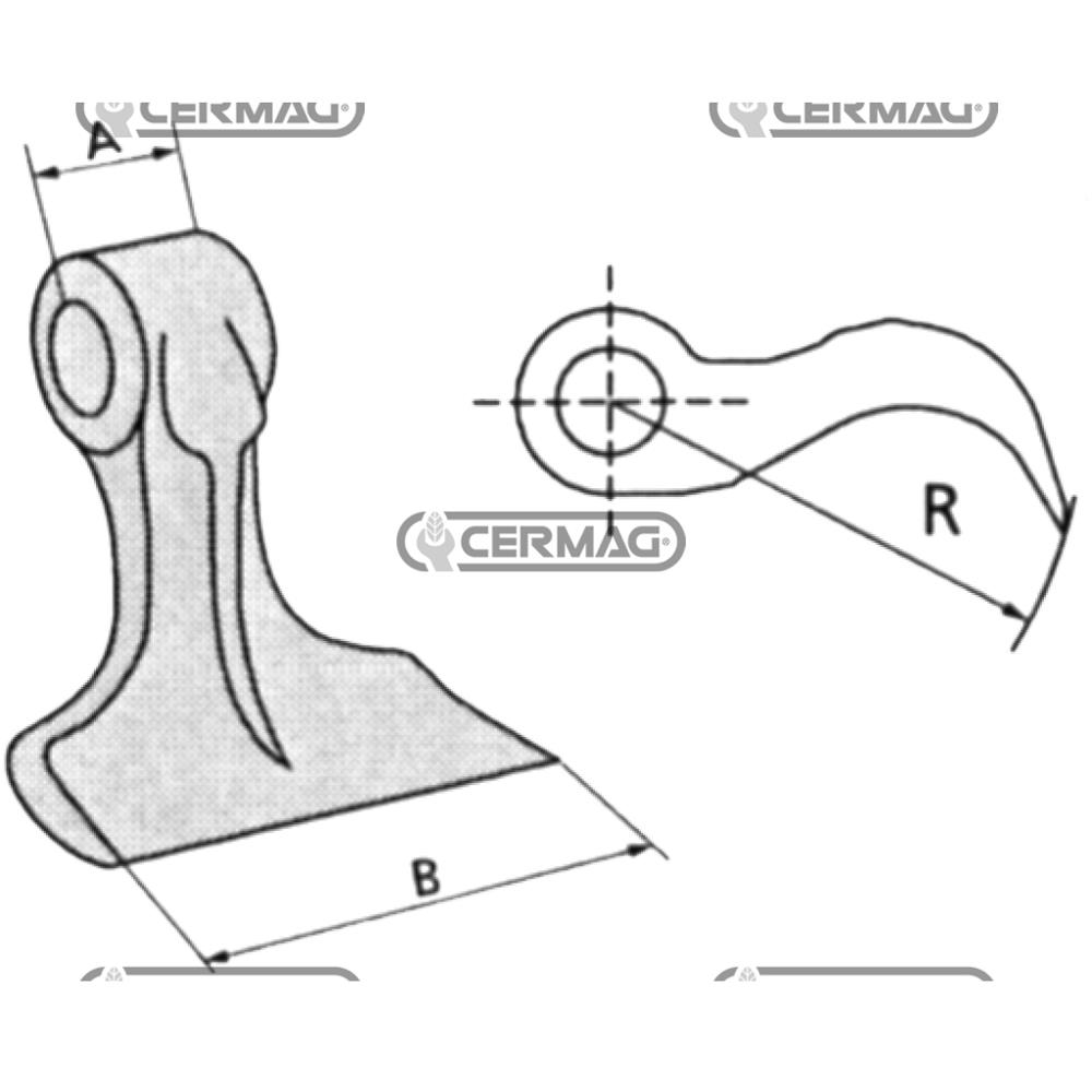 Mazza per trincia NOBILI d. 22,5mm