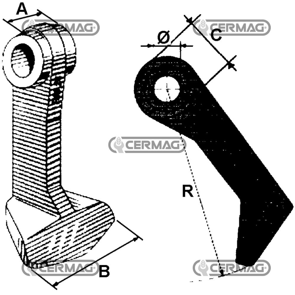 Mazza per trincia NOBILI d.26mm