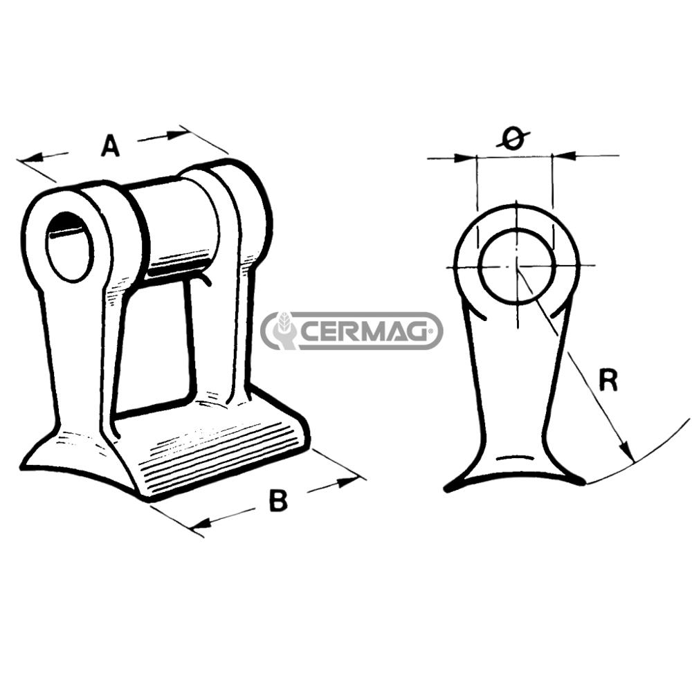 Mazza per trincia ROUSSEAU d.25,5mm