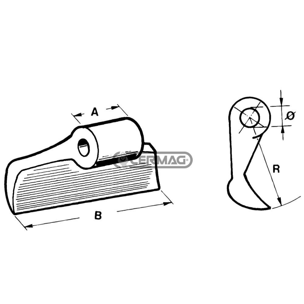 Mazza per trincia Seppi d. 16,5mm