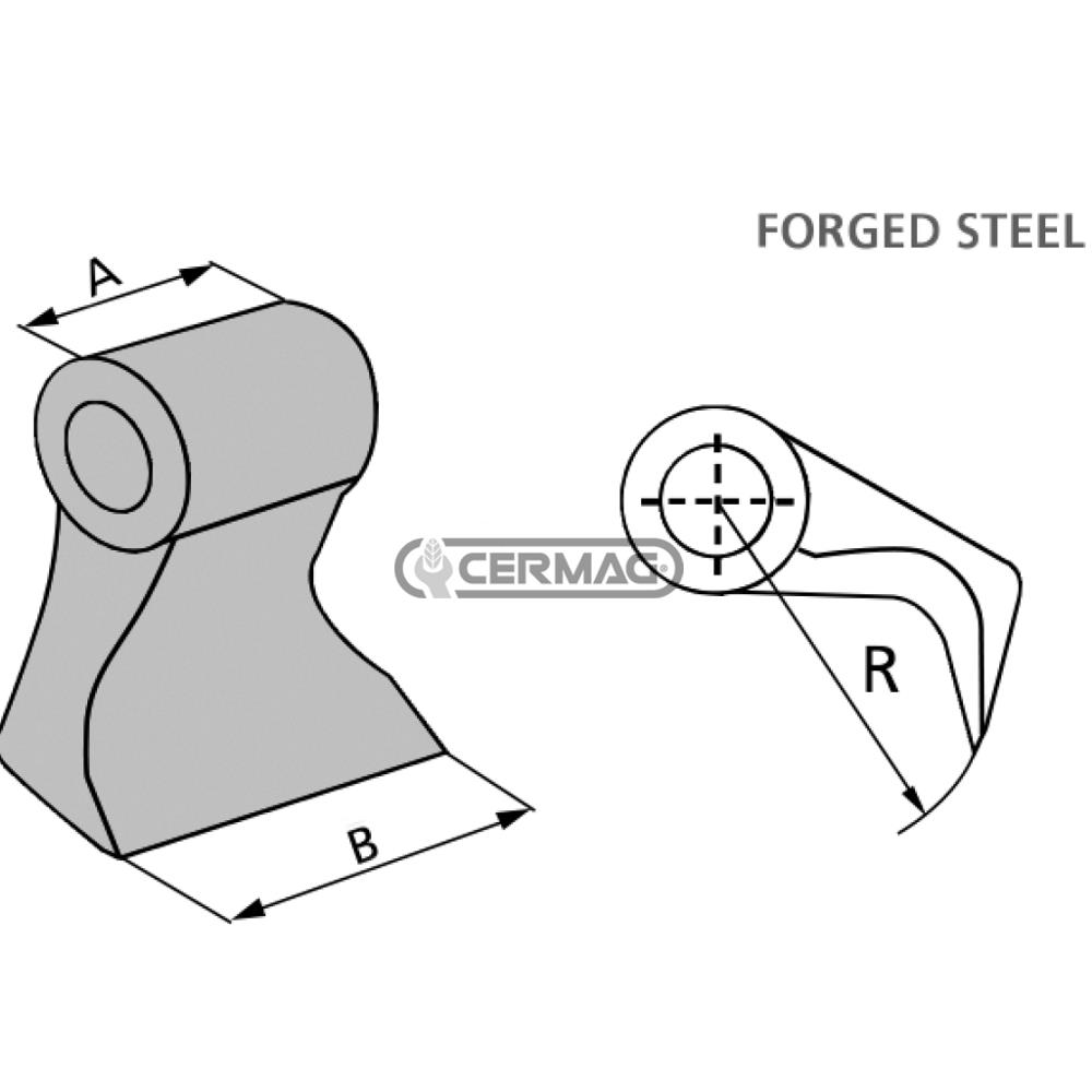 Mazza per trincia SERRAT d.35 mm